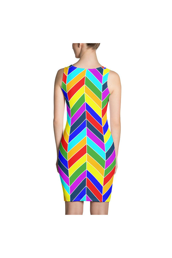 Herringbone Rainbow Sublimation Cut & Sew Dress - Objet D'Art