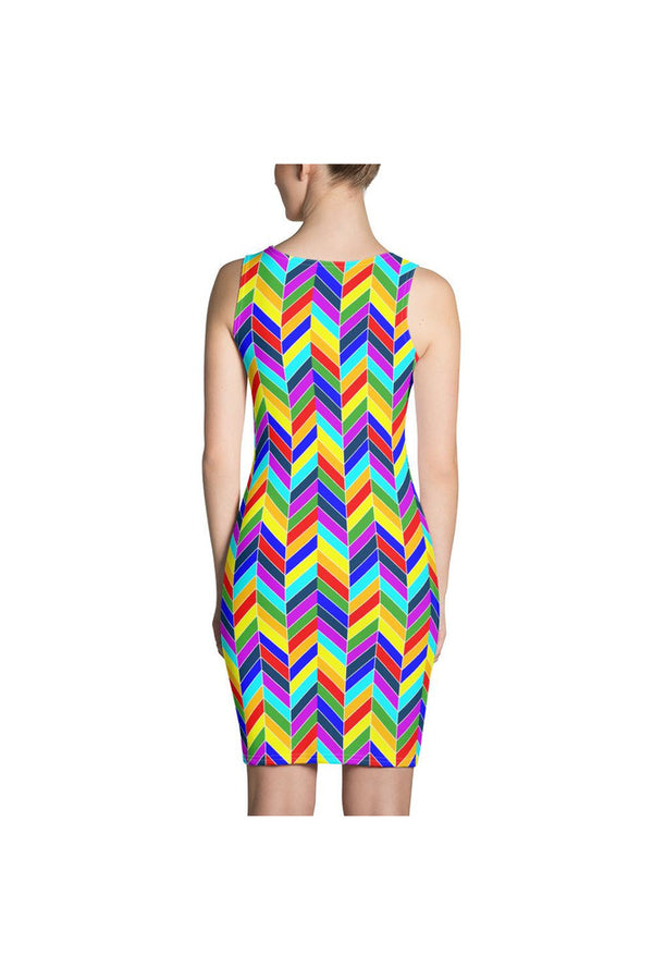 Herringbone Rainbow Sublimation Cut & Sew Dress - Objet D'Art