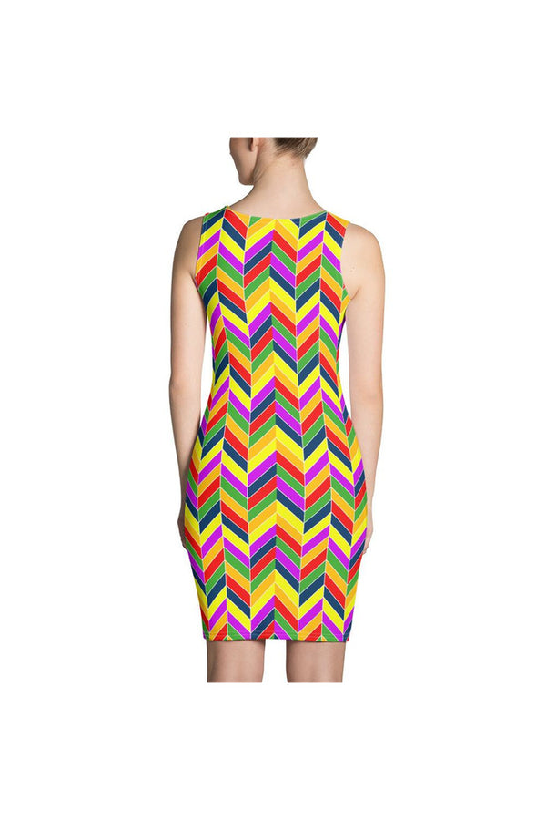 Rainbow Herringbone Sublimation Cut & Sew Dress - Objet D'Art