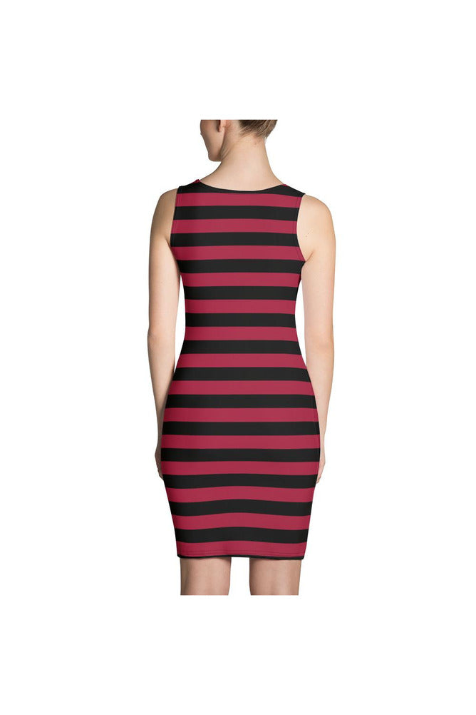 Burgundy Striped Sublimation Cut & Sew Dress - Objet D'Art