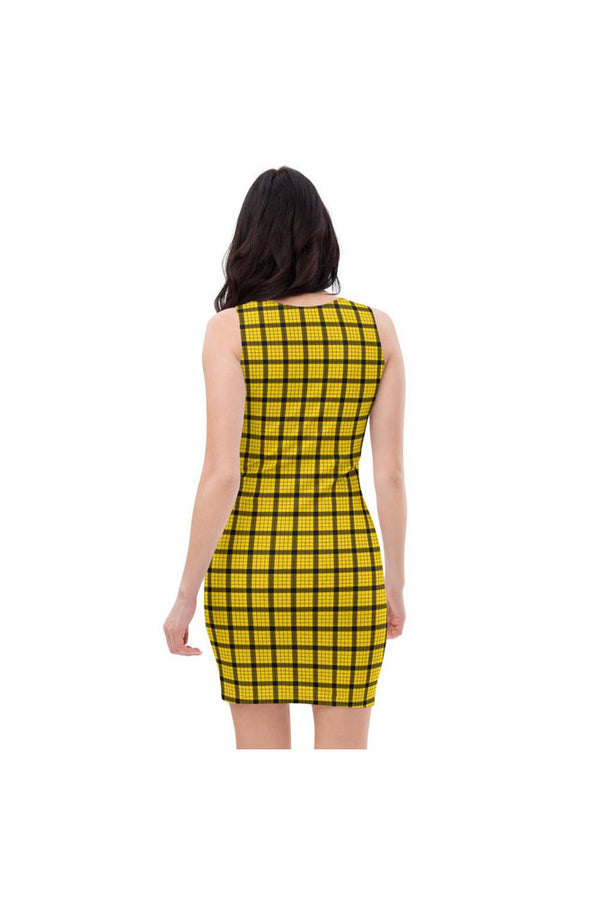 Gold Checkered Sublimation Cut & Sew Dress - Objet D'Art