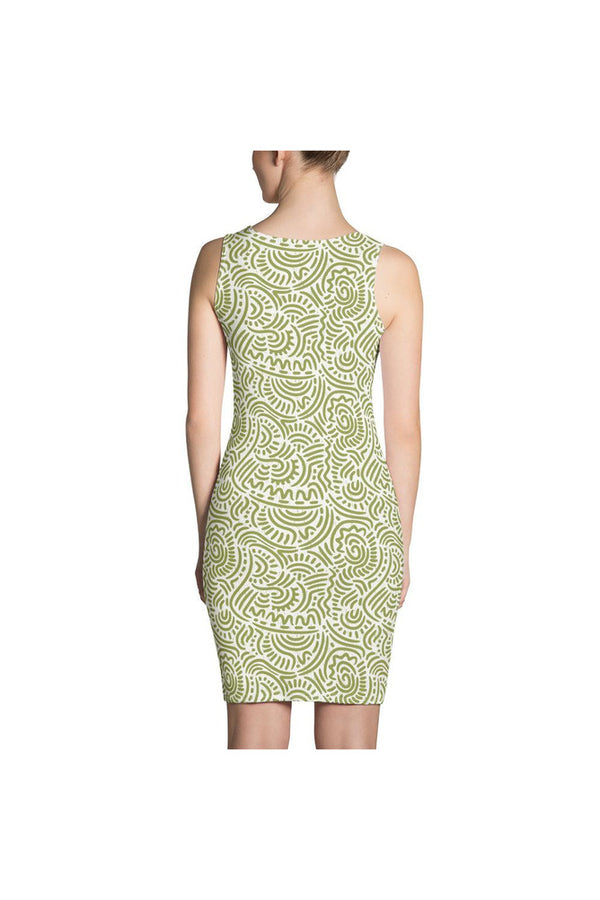 Pepper Stem Abstract Sublimation Cut & Sew Dress - Objet D'Art