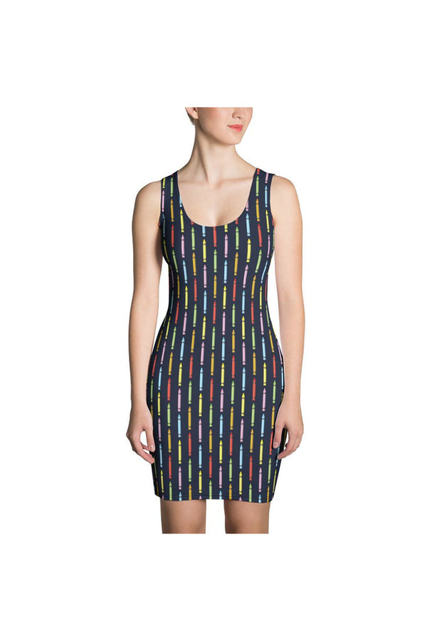Crayon Print Sublimation Cut & Sew Dress - Objet D'Art