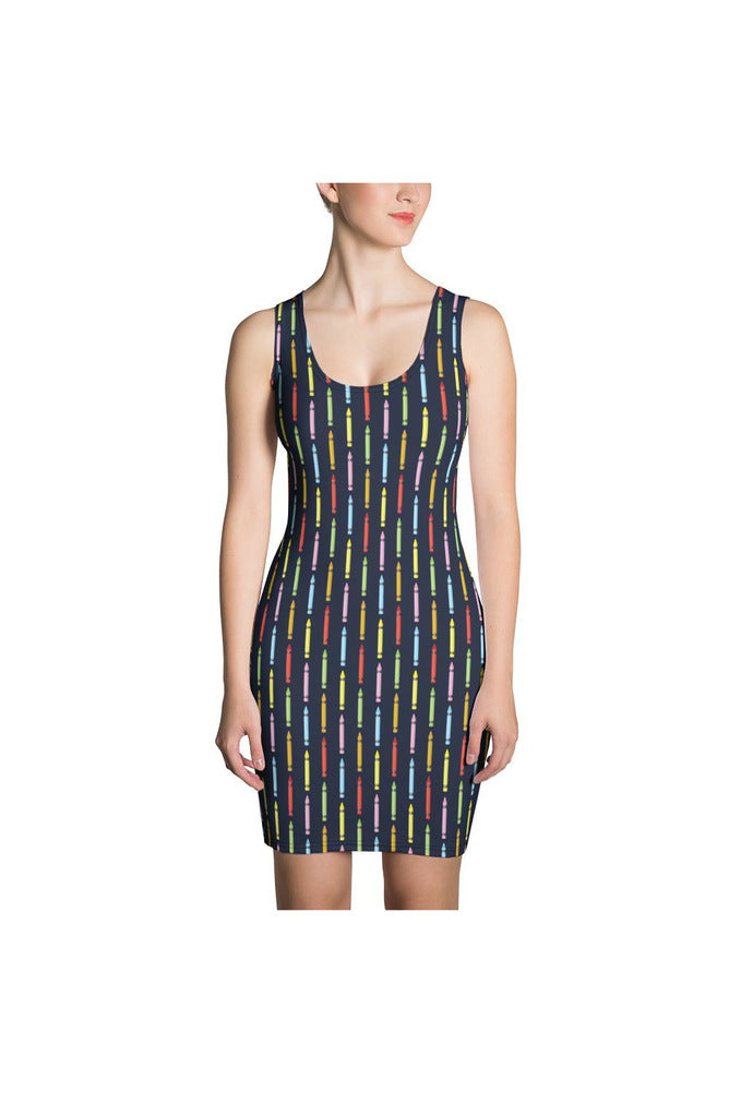 Crayon Print Sublimation Cut & Sew Dress - Objet D'Art