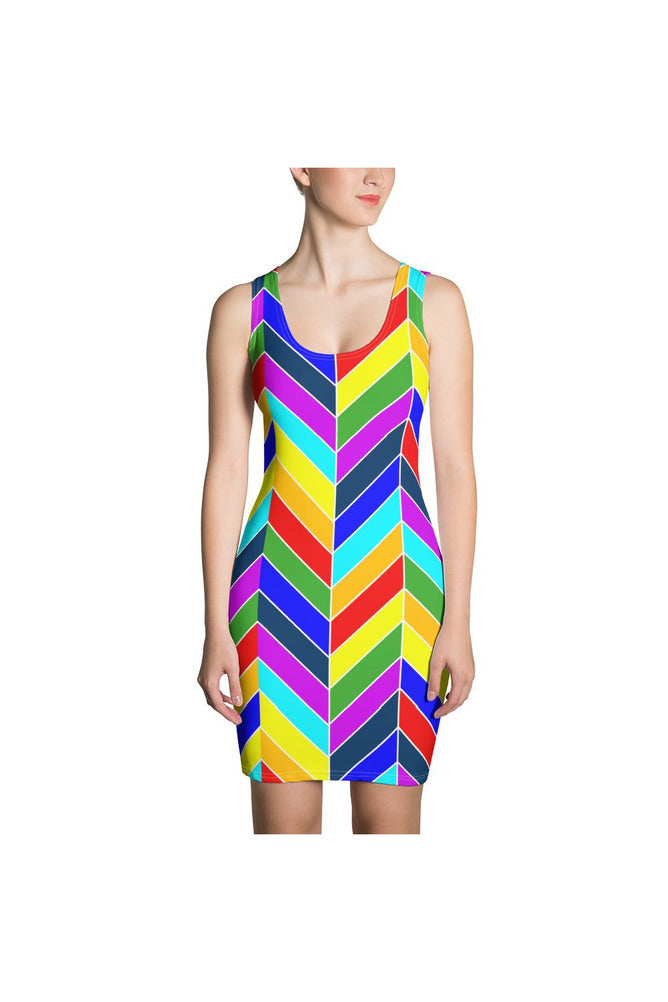 Herringbone Rainbow Sublimation Cut & Sew Dress - Objet D'Art