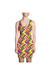 Herringbone Rainbows Sublimation Cut & Sew Dress - Objet D'Art