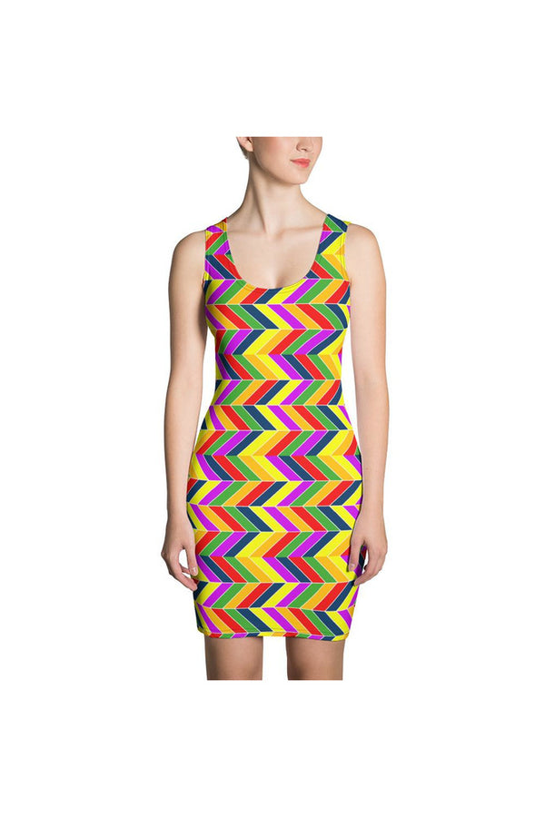 Herringbone Rainbows Sublimation Cut & Sew Dress - Objet D'Art