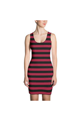 Burgundy Striped Sublimation Cut & Sew Dress - Objet D'Art