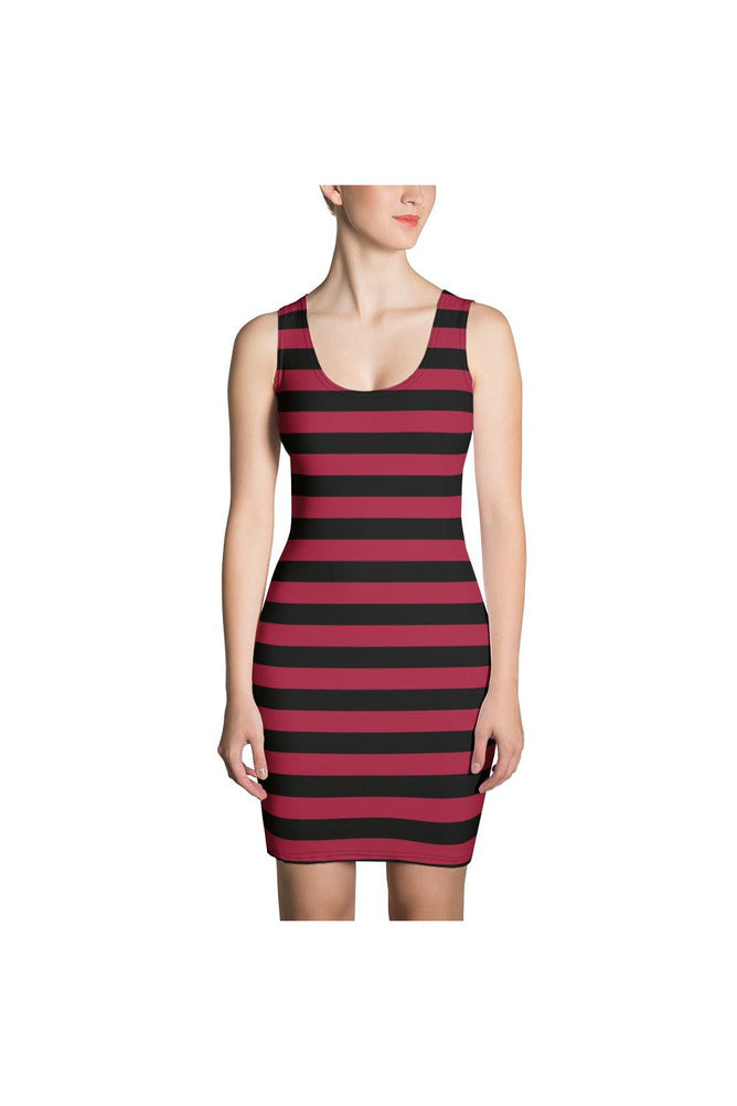 Burgundy Striped Sublimation Cut & Sew Dress - Objet D'Art