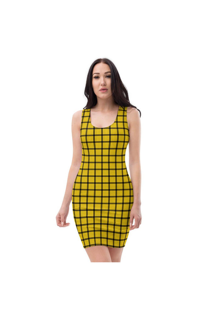 Gold Checkered Sublimation Cut & Sew Dress - Objet D'Art