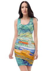 Bank of the Oise at Auvers Sublimation Cut & Sew Dress - Objet D'Art