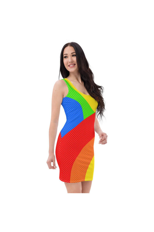 Polka dot Rainbows Sublimation Cut & Sew Dress - Objet D'Art