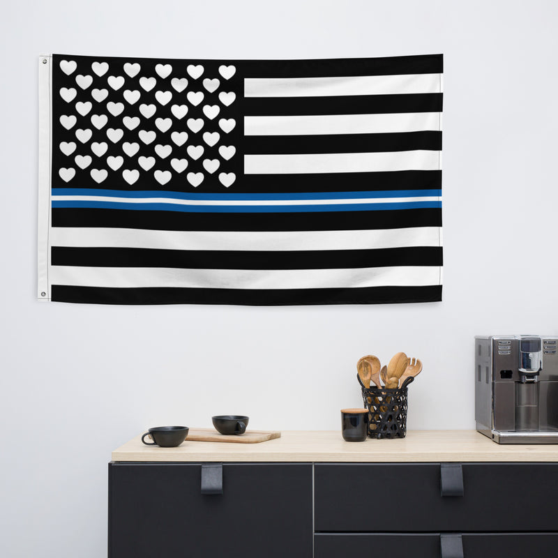 Doctors and EMS Thin Blue and White Line Flag - Objet D'Art