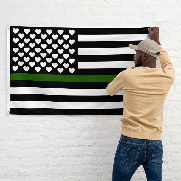 Military Thin Green Line US Flag - Objet D'Art