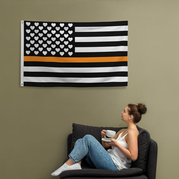Search and Rescue Thin Orange Line US Flag - Objet D'Art