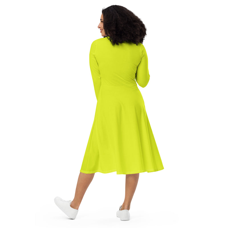 Granny Smith Apple long sleeve midi dress - Objet D'Art