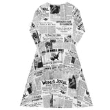 All-over print long sleeve midi dress - Objet D'Art