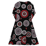 All-over print long sleeve midi dress - Objet D'Art