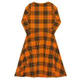 All-over print long sleeve midi dress - Objet D'Art