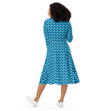 Tessellations print long sleeve midi dress - Objet D'Art