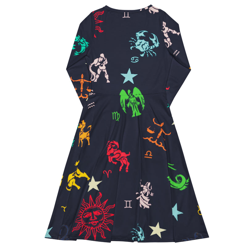 Zodiac Zone long sleeve midi dress - Objet D'Art