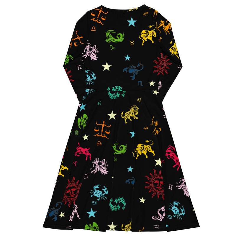 Zodiac Zone Long sleeve midi dress - Objet D'Art