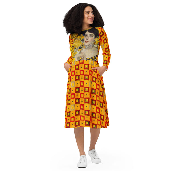 Klimt long sleeve midi dress - Objet D'Art