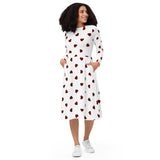 Heart Felt long sleeve midi dress - Objet D'Art