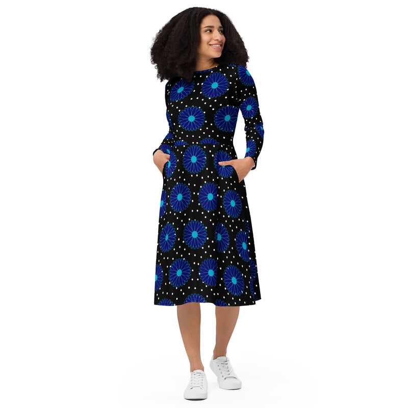 Daisy Twilight long sleeve midi dress - Objet D'Art