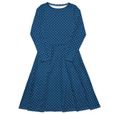 Polka dot long sleeve midi dress - Objet D'Art