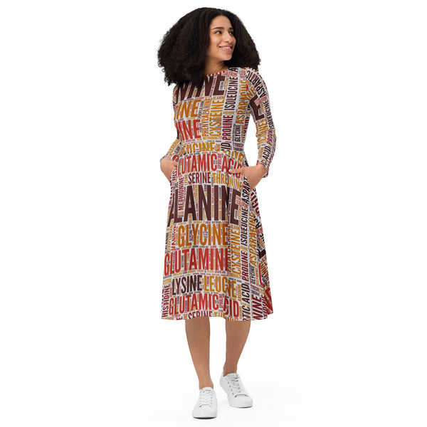Amino Acids long sleeve midi dress - Objet D'Art