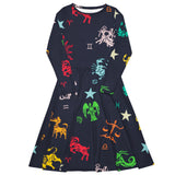 Zodiac Zone long sleeve midi dress - Objet D'Art