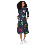 Zodiac Zone long sleeve midi dress - Objet D'Art