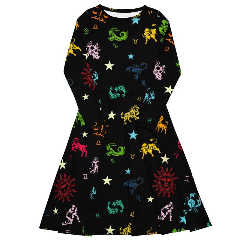 Zodiac Zone Long sleeve midi dress - Objet D'Art