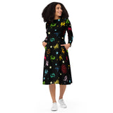 Zodiac Zone Long sleeve midi dress - Objet D'Art