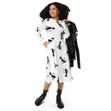 All-over print long sleeve midi dress - Objet D'Art