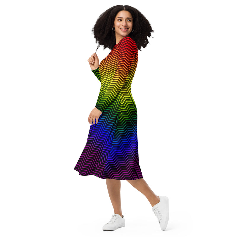 Spectral long sleeve midi dress - Objet D'Art