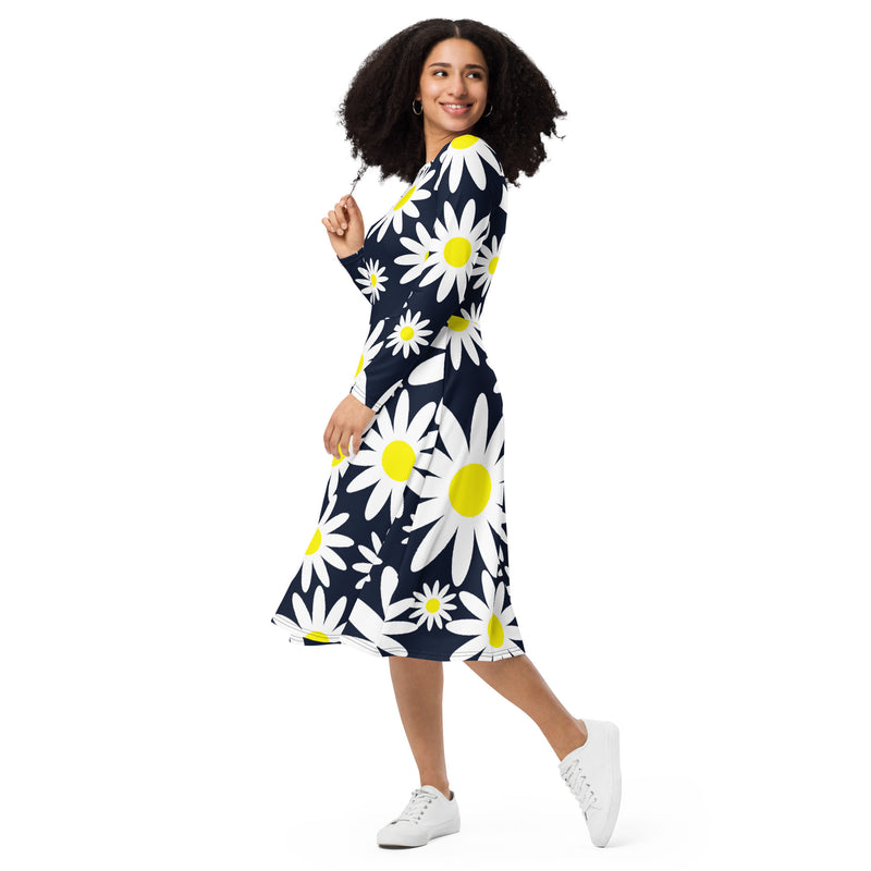 Oopsy Daisy long sleeve midi dress - Objet D'Art