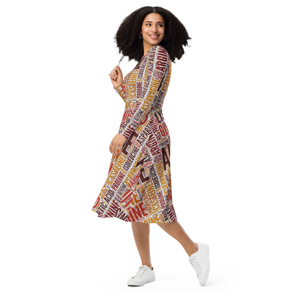 Amino Acids long sleeve midi dress - Objet D'Art