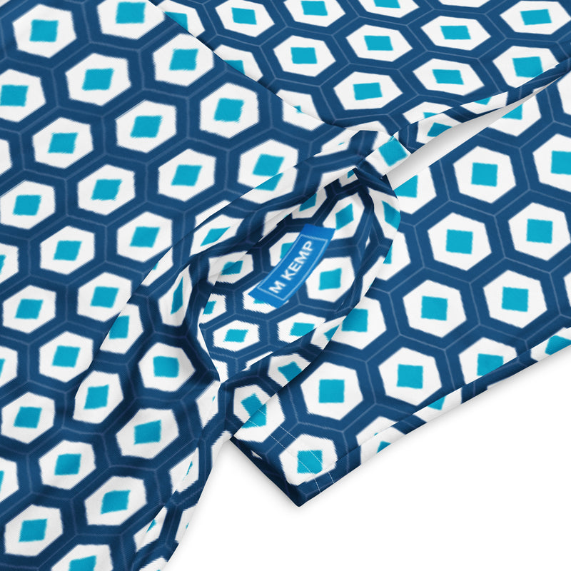 All-over print long sleeve midi dress - Objet D'Art