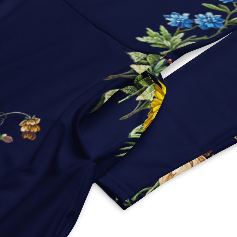 All-over print long sleeve midi dress - Objet D'Art