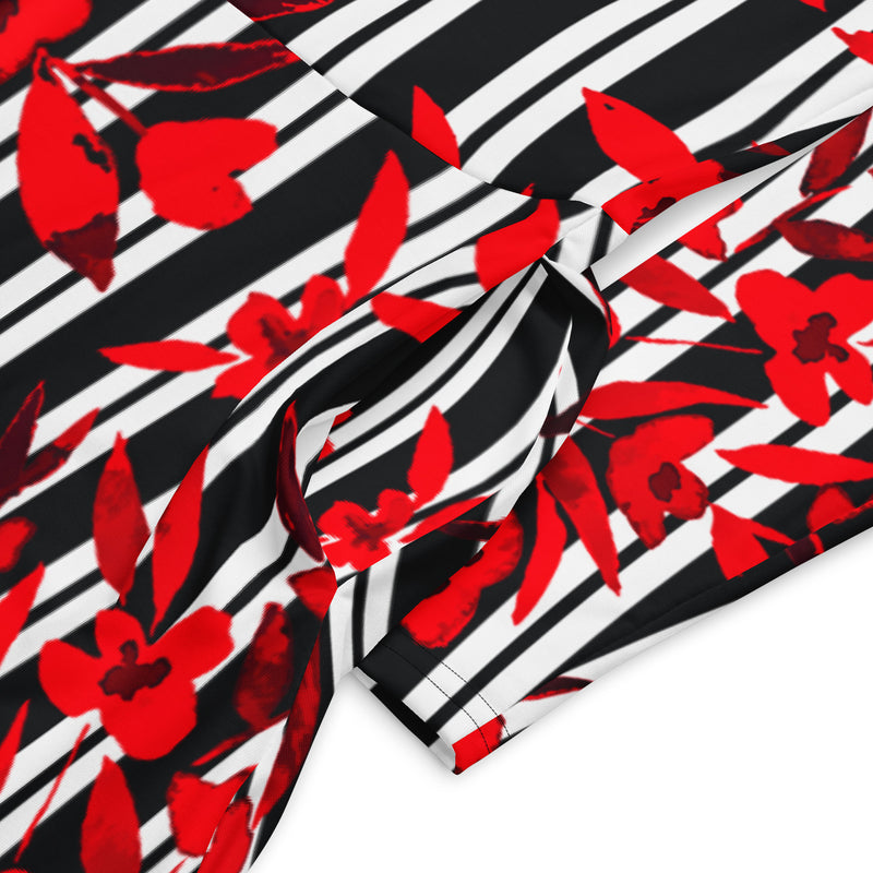 All-over print long sleeve midi dress - Objet D'Art