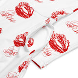 All-over print long sleeve midi dress - Objet D'Art