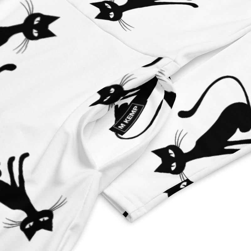 All-over print long sleeve midi dress - Objet D'Art