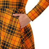 All-over print long sleeve midi dress - Objet D'Art