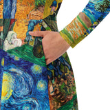 All-over print long sleeve midi dress - Objet D'Art