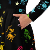 Zodiac Zone Long sleeve midi dress - Objet D'Art