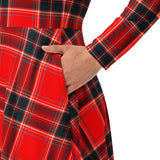 All-over print long sleeve midi dress - Objet D'Art