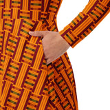 Kente Inspired long sleeve midi dress - Objet D'Art