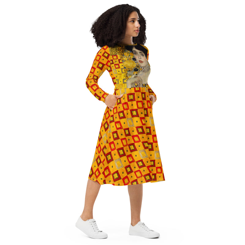 Klimt long sleeve midi dress - Objet D'Art